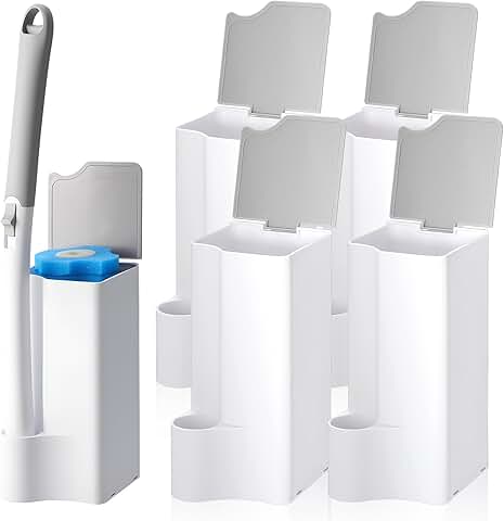 White Bathroom Wand Holders for Cleaning Brush Storage