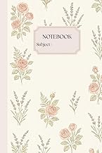 Vintage floral lined notebook for journaling and organization
