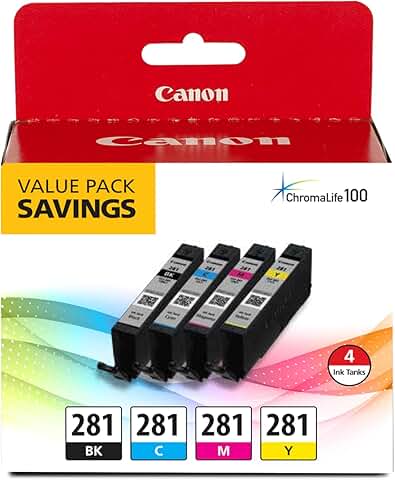 Black, Cyan, Magenta, and Yellow Ink Pack for Select Printers