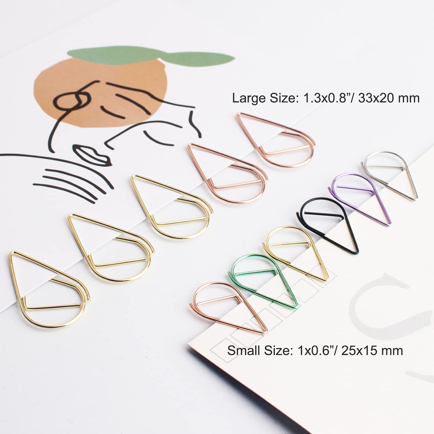 Multicolor Assorted Paper Clips, 300 Pack