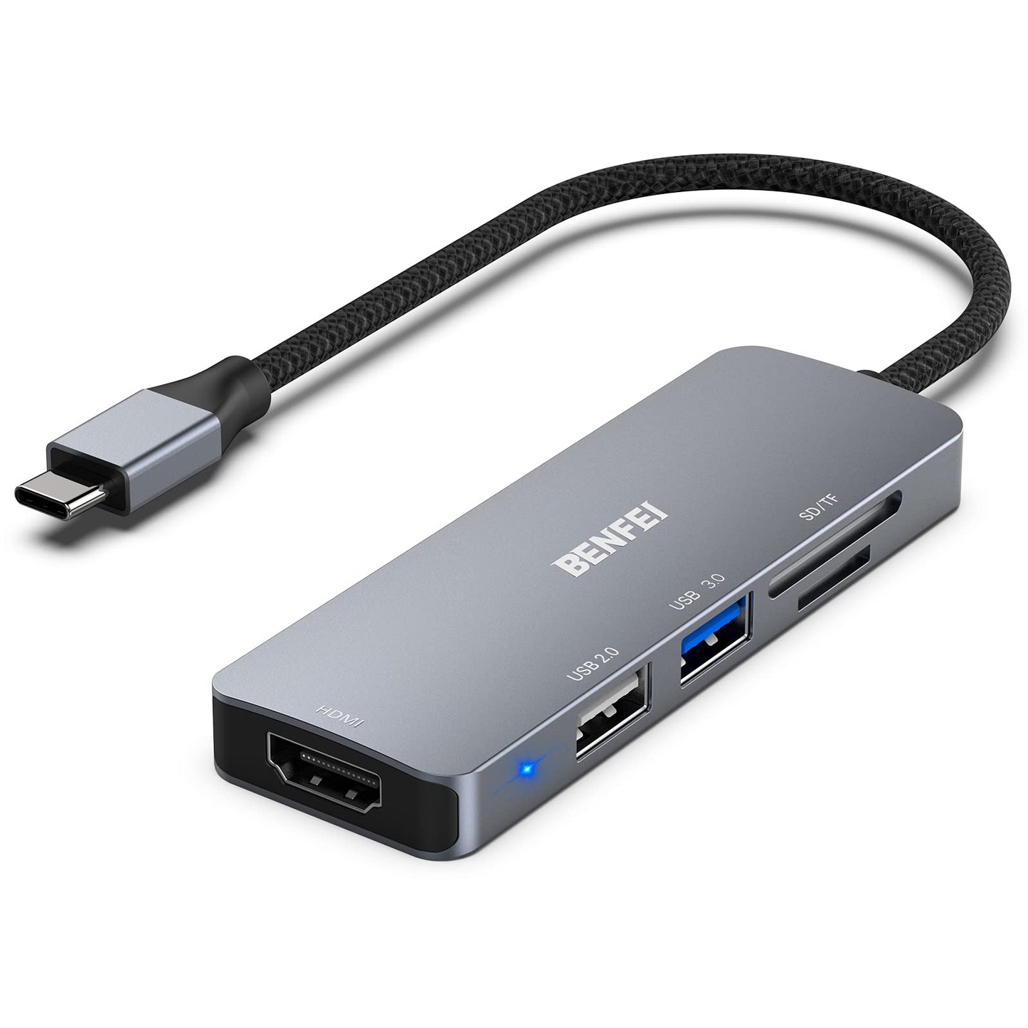 USB C to HDMI, USB Type-C Hub, 2 Port USB-C to USB, USB C to SD/TF Card Compatible with MacBook Pro 2022/2021/2019, Samsung Galaxy S9/S8, Surface Book 2, Dell XPS 13/15, Pixelbook and More