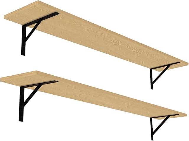 Long Wall Shelves Set of 2, 55.1 Inches