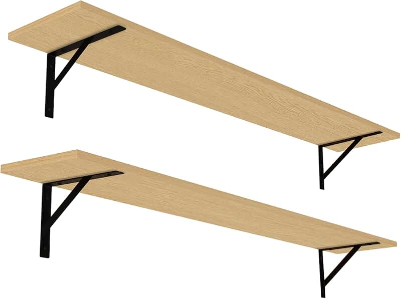 Long Wall Shelves Set of 2, 55.1 Inches