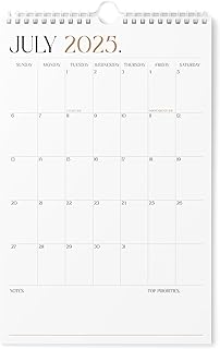 Vertical 2025-2026 Wall Calendar, 11x17 inch, July to December