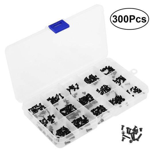 Screw Assorted Kit Universal Laptop PC Computer Repair Accessory 300Pcs (Black)