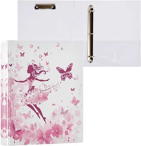 Butterfly Floral 1.5 Inch Round Ring Binder with Pocket