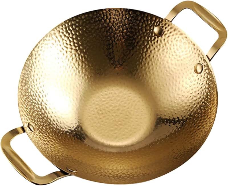 Stainless Steel Hammered Double Handle Griddle Pan