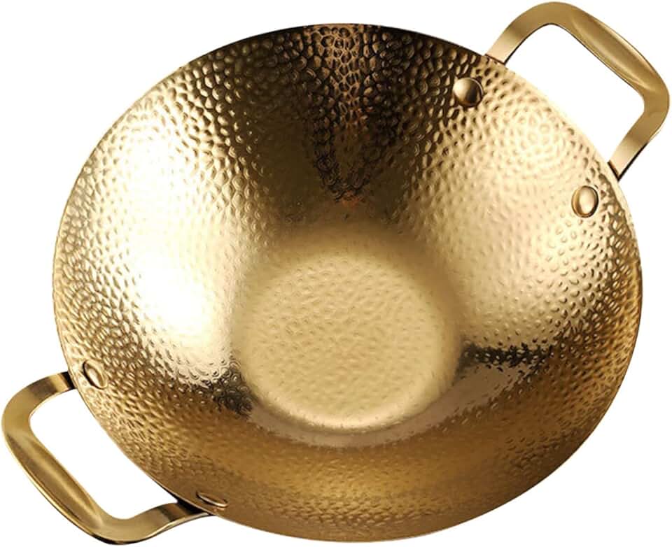 Stainless Steel Hammered Double Handle Griddle Pan