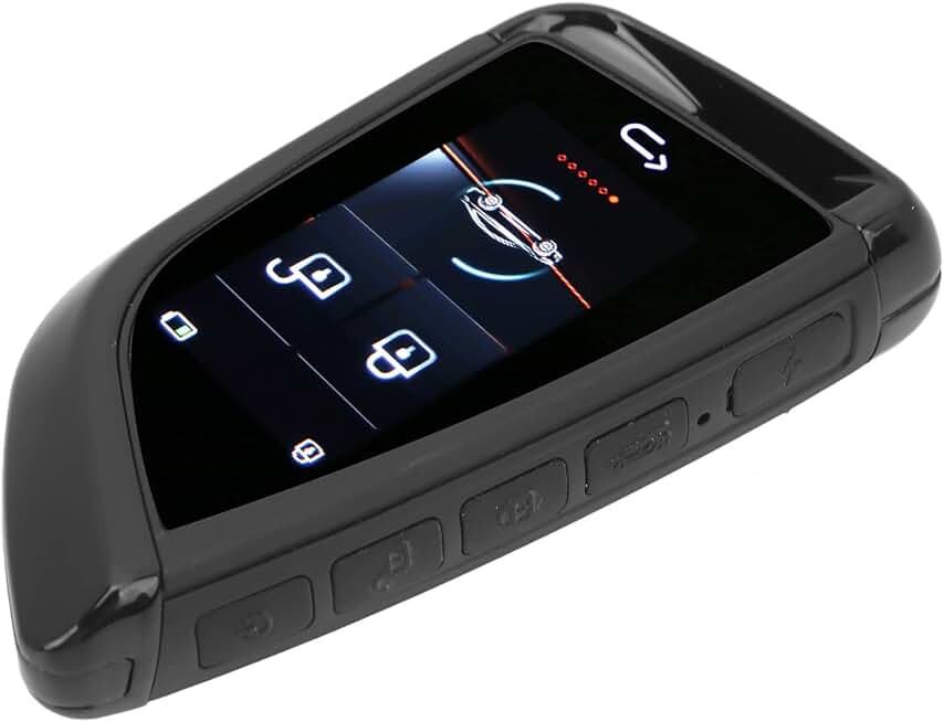 Black LCD Key Fob with Automatic Window and Anti-Loss Features