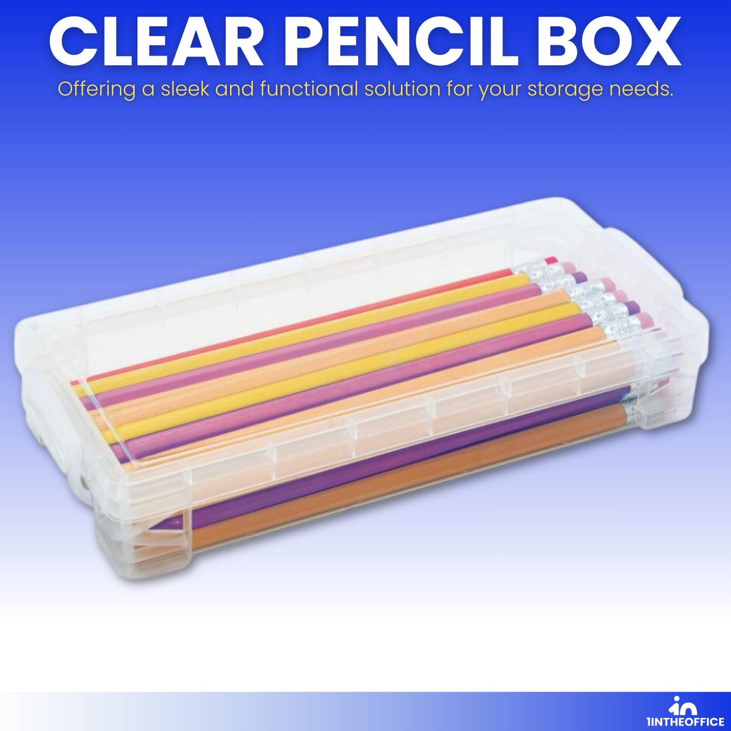 Stackable Clear Pencil Boxes, 4 Pack