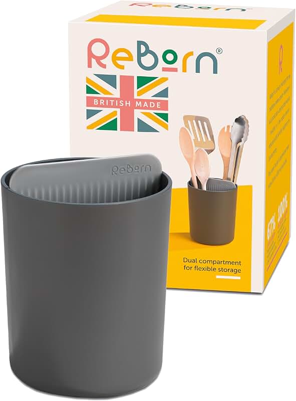 Recycled Kitchen Utensil Holder with Two Sections