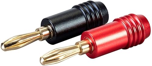 2 Pairs of Gold-Plated Banana Plugs for Speakers