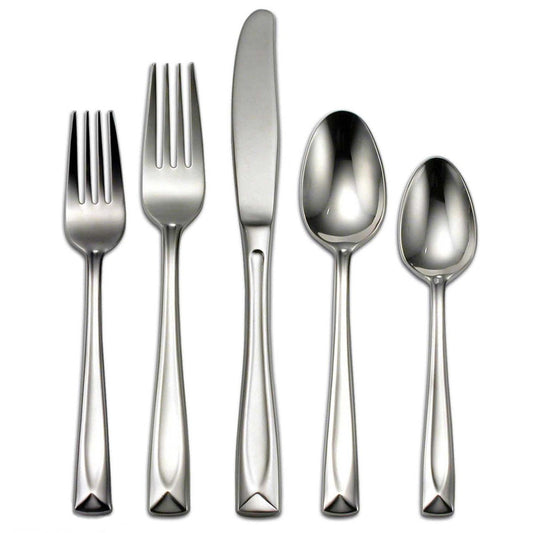 Lincoln 20 Piece Everyday Flatware, Service for 4, 18/0 Stainless Steel, Silverware Set, Dishwasher Safe, Silver