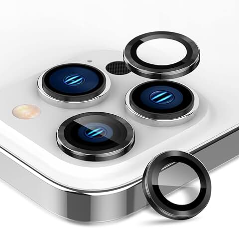 Camera lens protector with aluminum edges and tempered glass