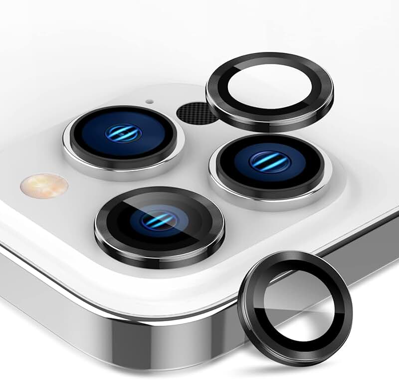 Camera lens protector with aluminum edges and tempered glass