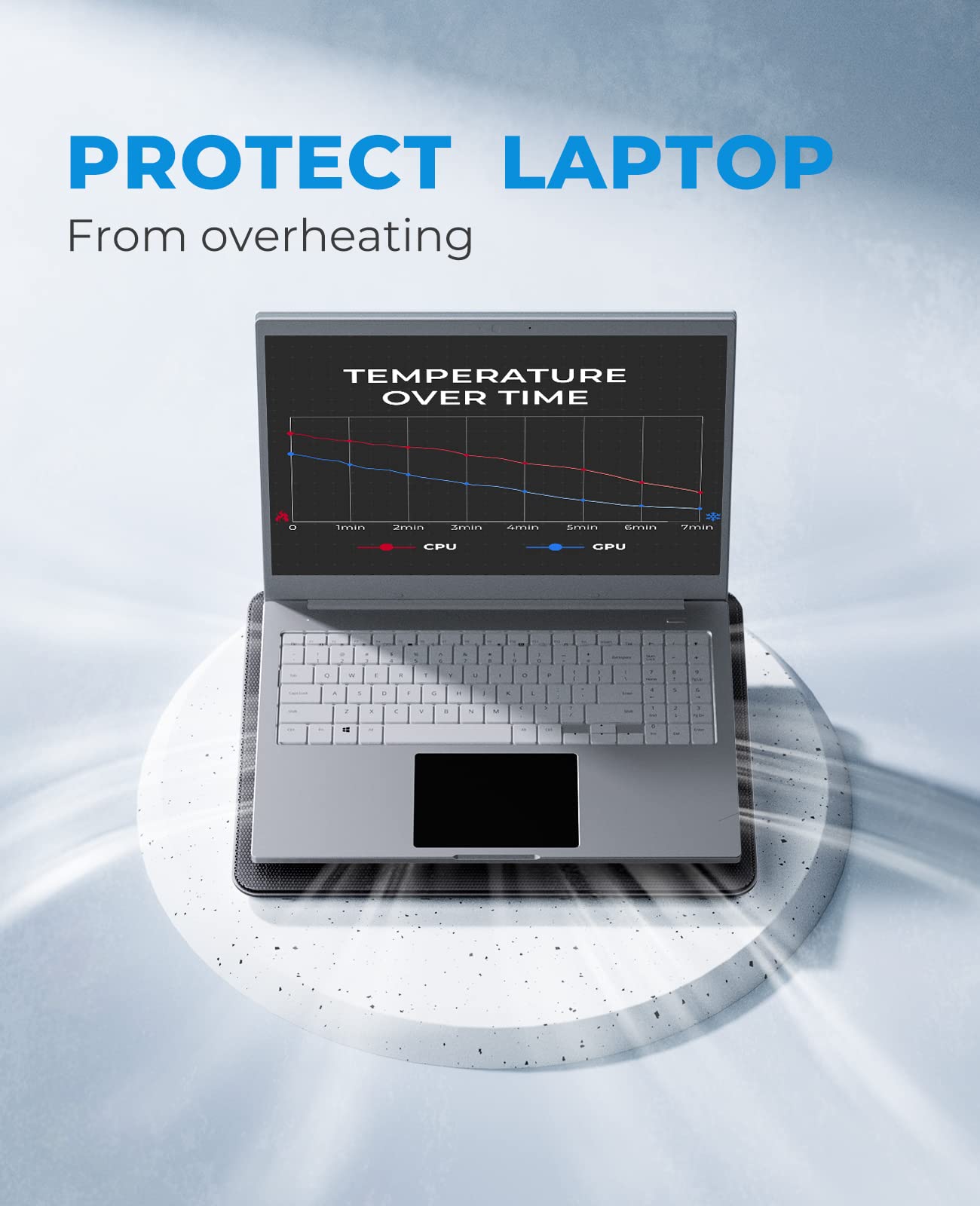 HV-F2056 15.6"-17" Laptop Cooler Cooling Pad - Slim Portable USB Powered (3 Fans)