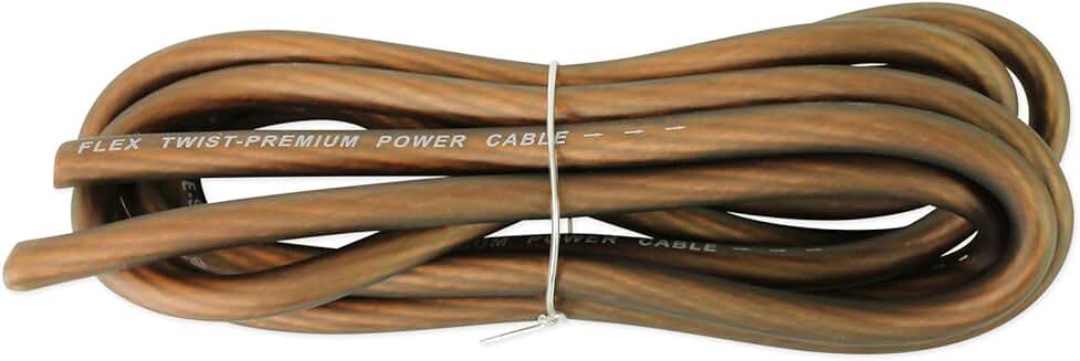 8 Gauge 6ft Black Car Amp Power and Ground Cable