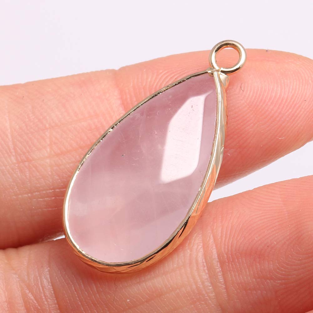 10 Pcs Natural Water Drop Shape Crystal Agate Pendants