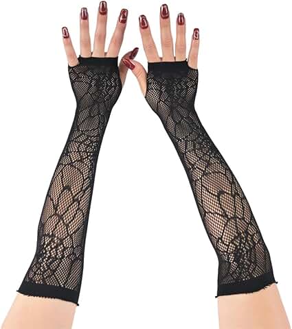 Women's Long Fishnet Fingerless Opera Gloves