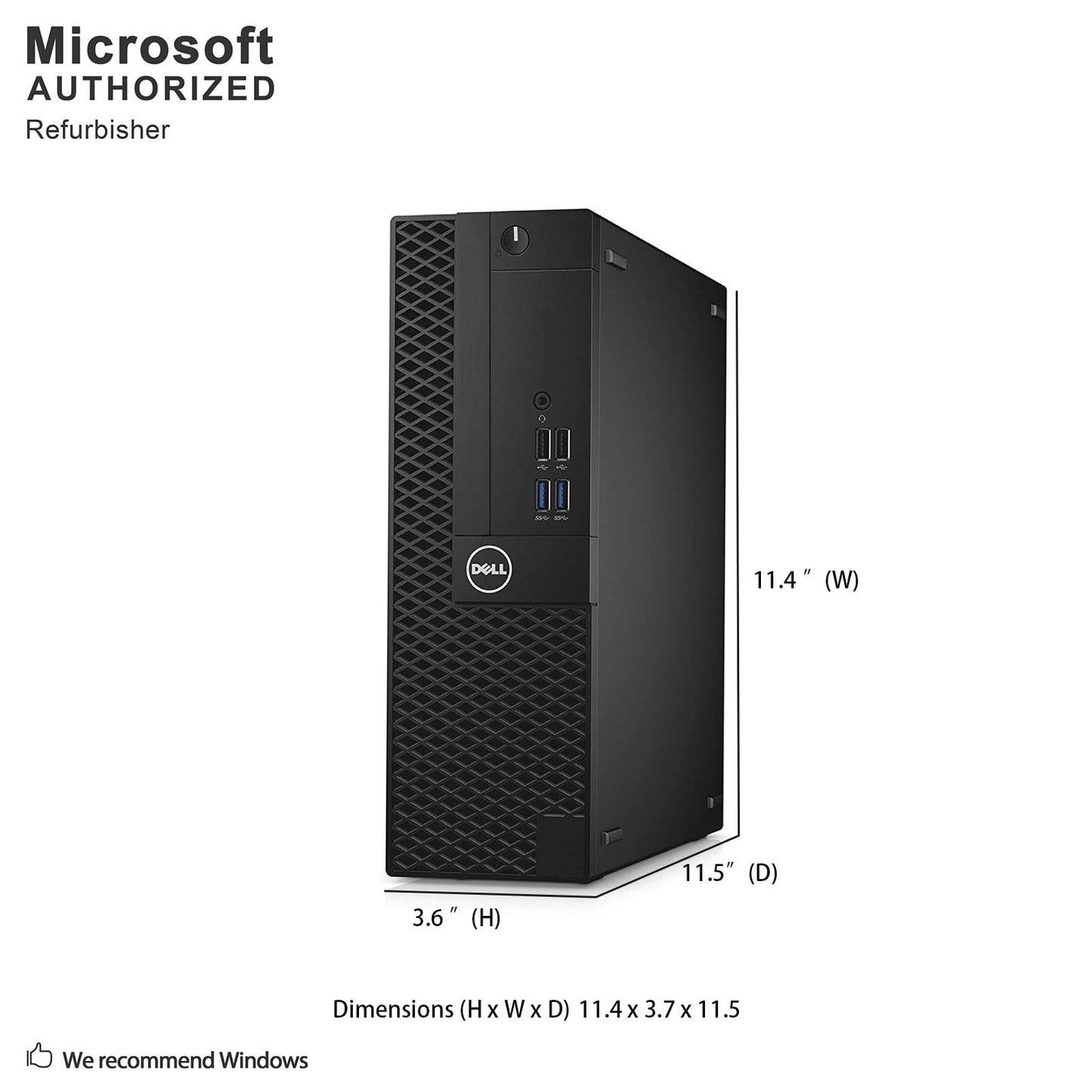 Optiplex 3050 SFF Desktop Computer PC, Intel Quad Core i5-6500 up to 3.6GHz, 16GB DDR4, 256GB SSD, WiFi, 4K Support, DP, HDMI,Windows 10 Pro 64 Bit English/Spanish/French(Renewed)