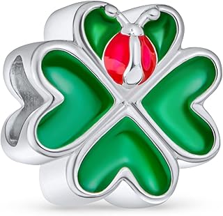 Red Ladybug and Shamrock Charm for Women