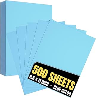Blue 20 lb. Copy Paper, 8.5" x 11", 500 sheets