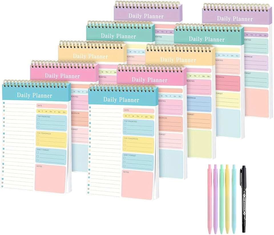10 Pack Daily To Do List Notepad with Gel Pens