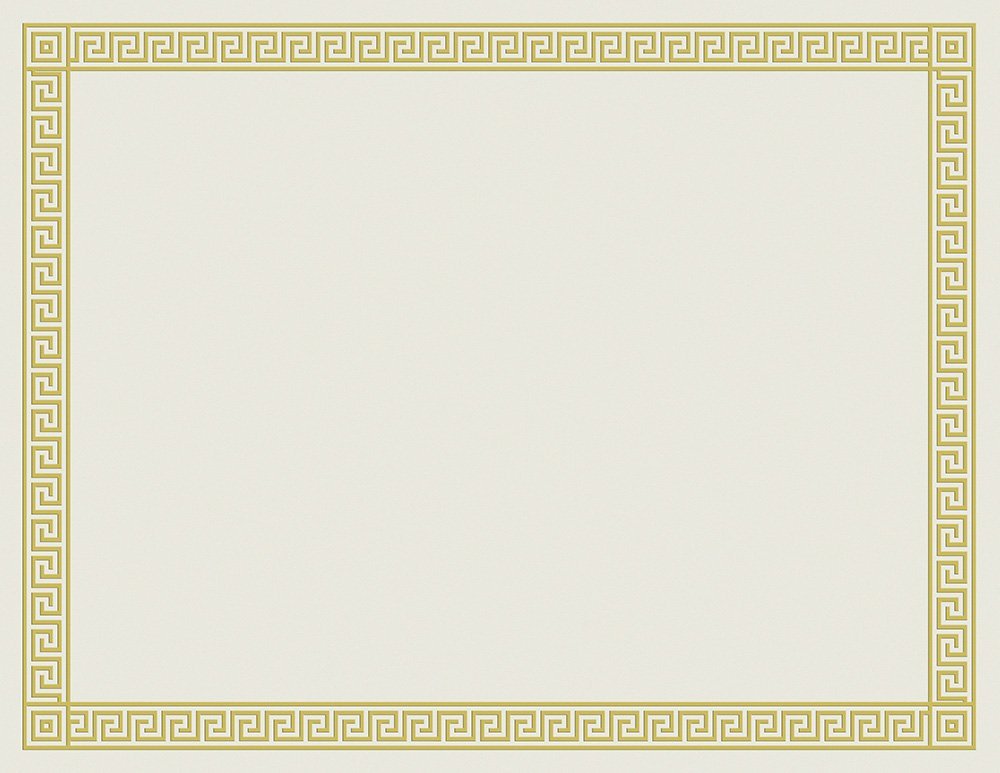 Ivory and Gold Foil Border Certificates, 8.5 x 11, Pack of 12