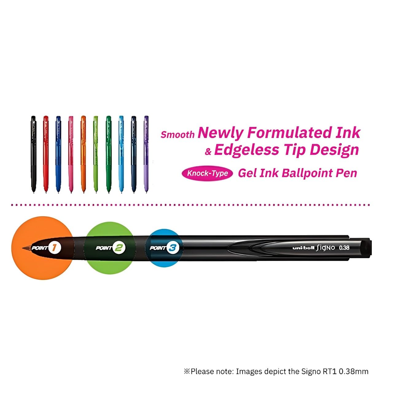 Black 0.38 mm pencils, pack of 10