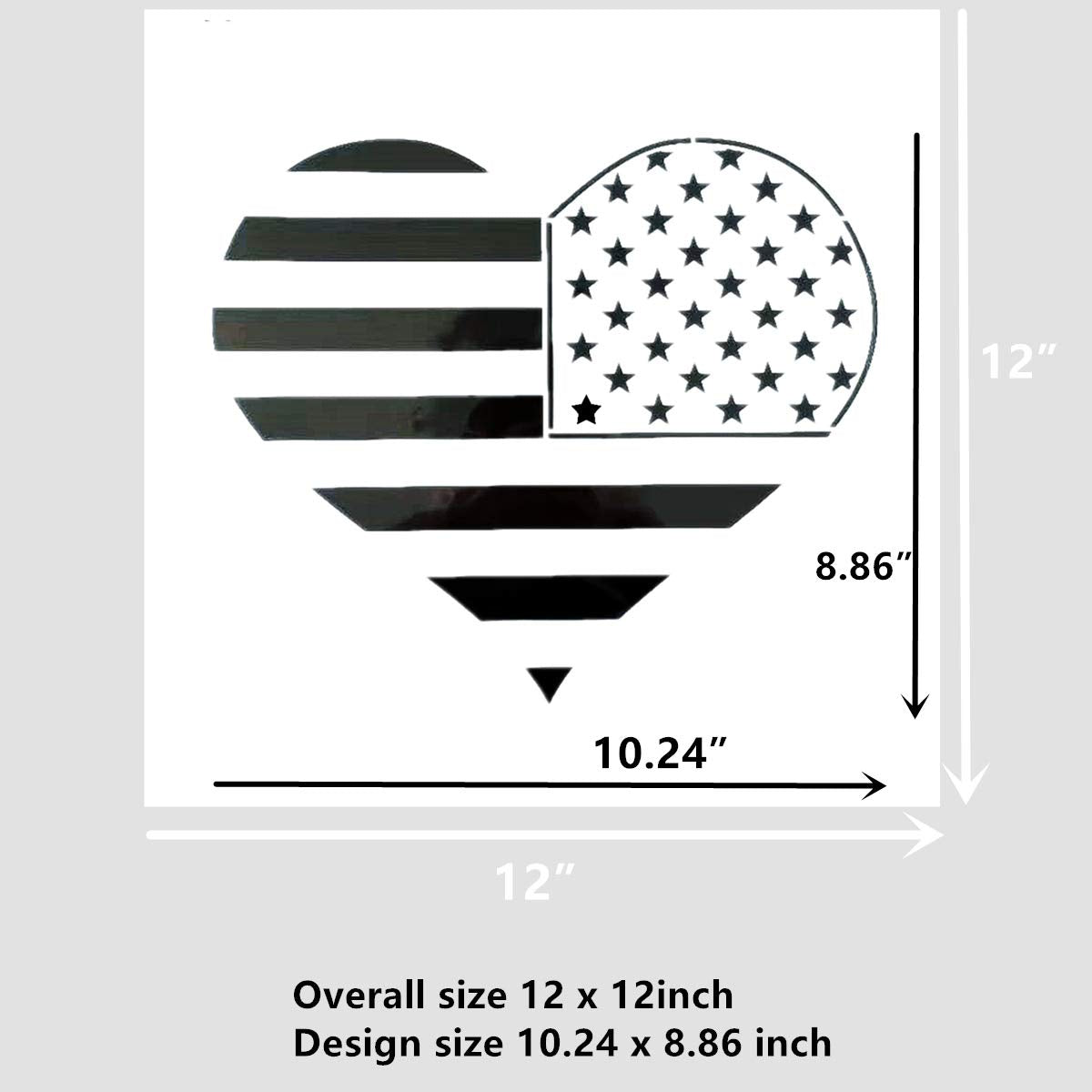 Large Patriotic Flag and Map Mylar Template 12x12 inches