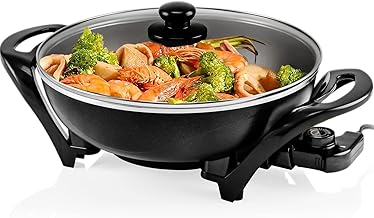 13-inch Nonstick Electric Wok with Lid and Temperature Control
