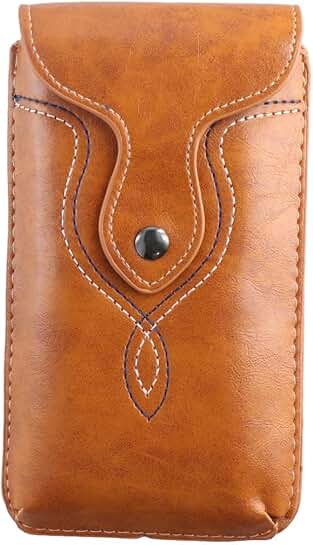 PU Leather Phone Holster with Waist Belt and Hook