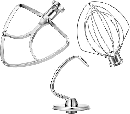 3-Piece Stainless Steel Mixer Attachments for 4.5-5QT Bowls