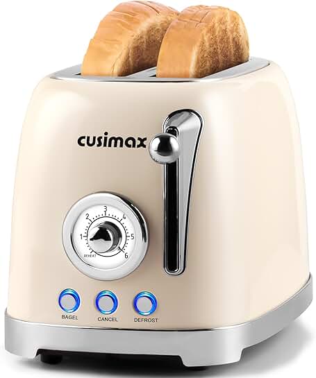 2-Slice Stainless Steel Toaster with Wide Slots