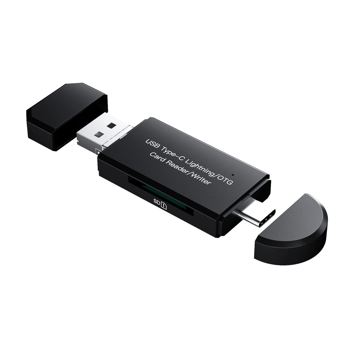 4-in-1 Card Reader for Micro, Type-C, Lightning, USB