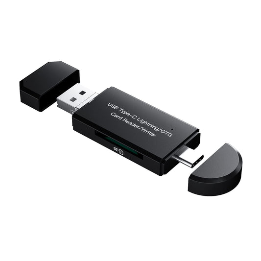4-in-1 Card Reader for Micro, Type-C, Lightning, USB