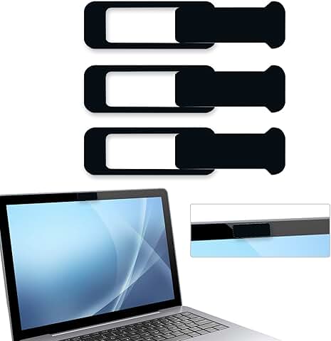 Three-piece webcam cover for privacy on laptops and devices