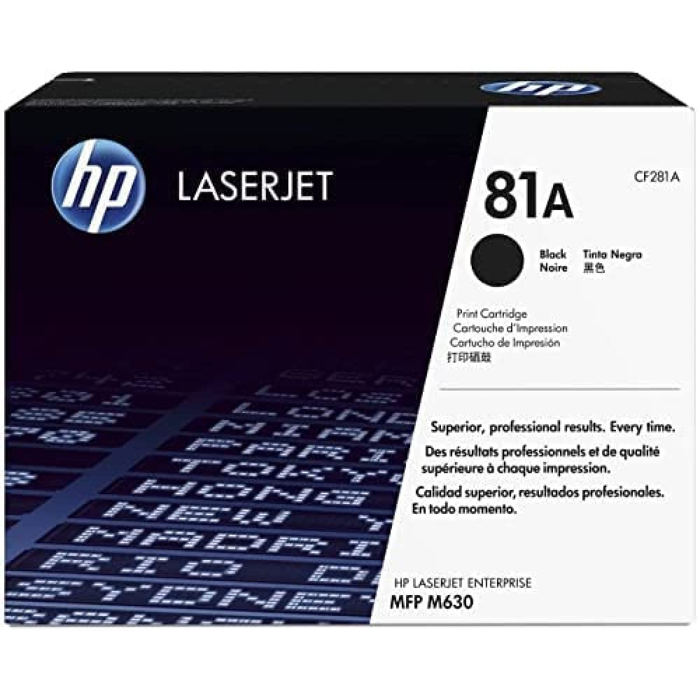 Original 81A Black Toner Cartridge | Works with LaserJet Enterprise M604, M605, M606 Series; LaserJet Enterprise MFP M630 Series | CF281A