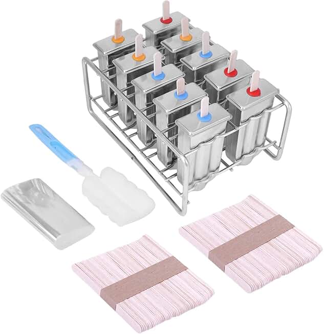 10 Pack Stainless Steel Ice Cream Lolly Stick Holders