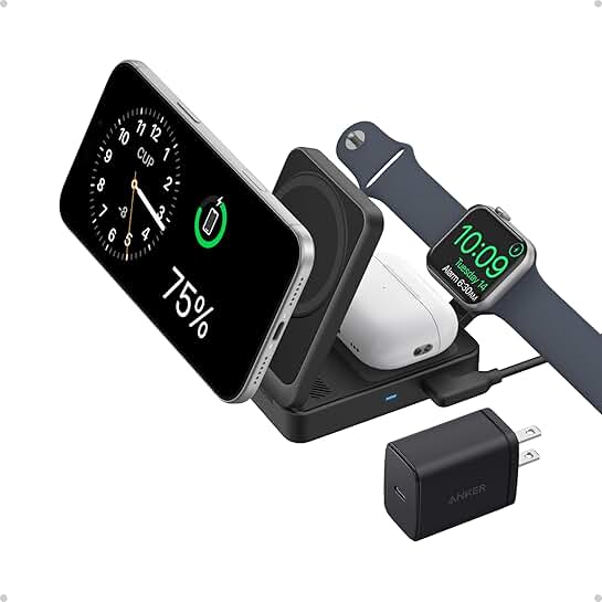 3-in-1 Wireless Charging Station for iPhone, AirPods, Watch