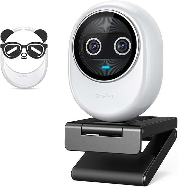 Dual-Camera 4K Webcam with AI, 3 Mics, Privacy Cover