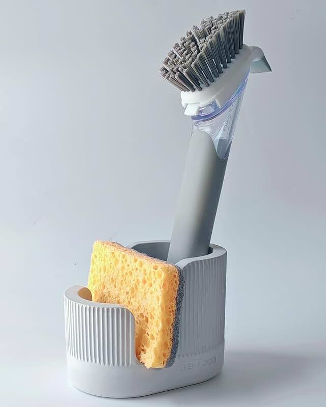 2-in-1 Diatomite Sponge and Brush Holder for Kitchen Sink