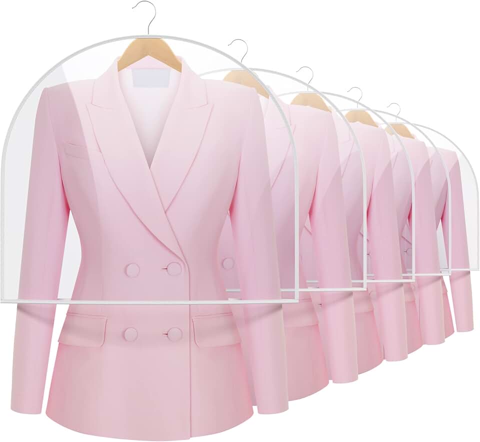 20 Large Plastic Garment Covers for Clothes Storage