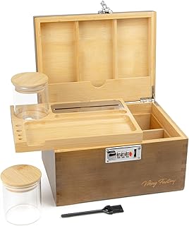 Decorative Bamboo Lock Organizer with Removable Tray