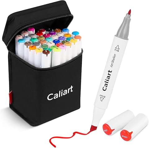41-Color Alcohol-Based Art Marker Set for Drawing and Coloring