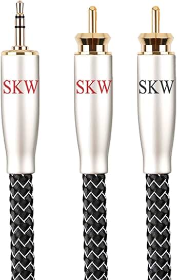 High-End 3.5mm to 2RCA Stereo Audio Cable, 5ft