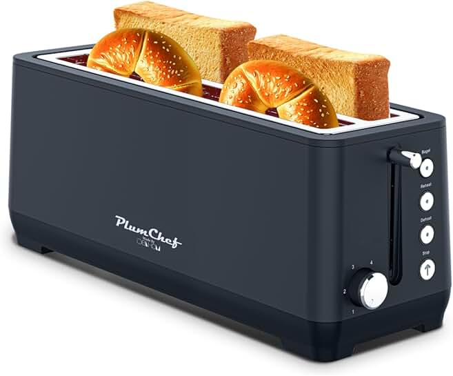 4-Slice Toaster with 6 Browning Settings and Removable Crumb Tray