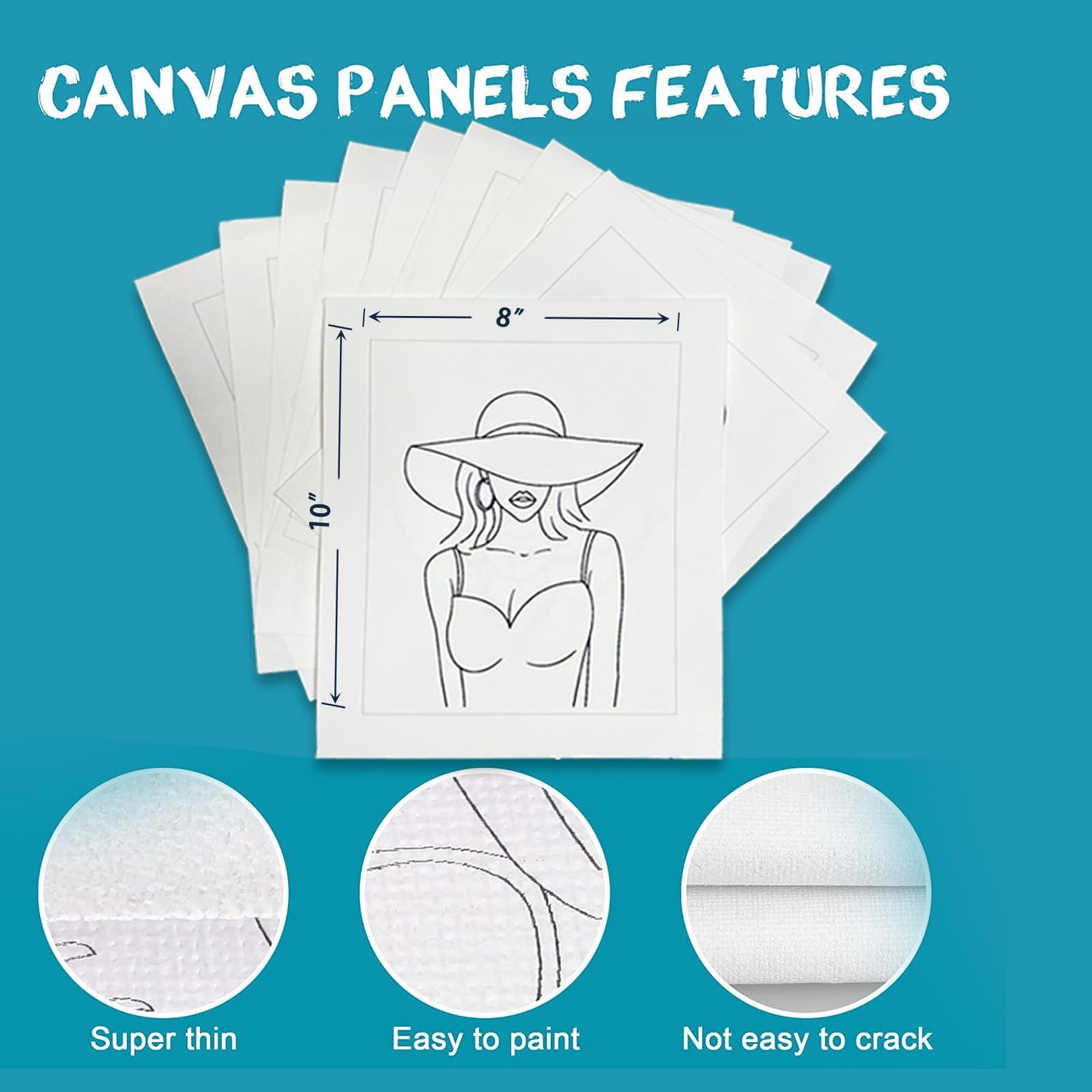 Pre Drawn Canvas for Painting 8x10 10 Pack