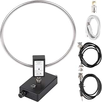 Portable HF Loop Antenna with BNC Cable and Battery