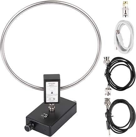 Portable HF Loop Antenna with BNC Cable and Battery